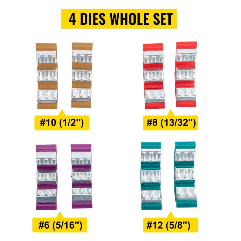 Käsikäyttöinen alumiiniseos krimppari auton ilmastointiletkuille 4 leukasarjaa 5/16–5/8 tuuman koolle