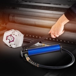 Erotettava hydraulinen letkupuristin alumiiniseosrunko 5/16–5/8 tuuman ilmastointiletkuille seitsemän leukasarjaa