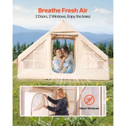 Ilmatäytteinen retkeilyteltta 3–5 hengelle 300D Oxford neljän vuodenajan kamiinavarauksella