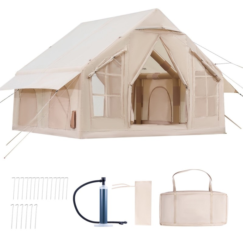 Ilmatäytteinen 4–6 hengen teltta 300D Oxford kangas neljän vuodenajan retkeilyyn