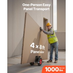 Paneelivaunu teräsrunko 453,6 kg kantavuus 25 cm kumipyörillä säädettävällä puristimella