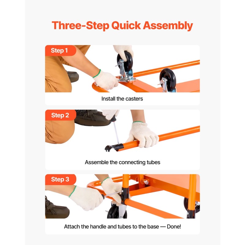 Levyvaunu teräsrunkoinen 816,5 kilogramman kantavuudella neljä kääntyvää pyörää kiristettävä sidontaliina levymateriaaleille