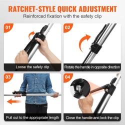 Kuormantanko säädettävä hiiliteräksinen 2260–2642 mm 140 kg 4 kpl kuorma-autoihin