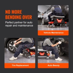 Mekaanikon rullaistuin 136 kilogramman kantavuus 4 tuuman pyörät kolme ulosvedettävää lokeroa