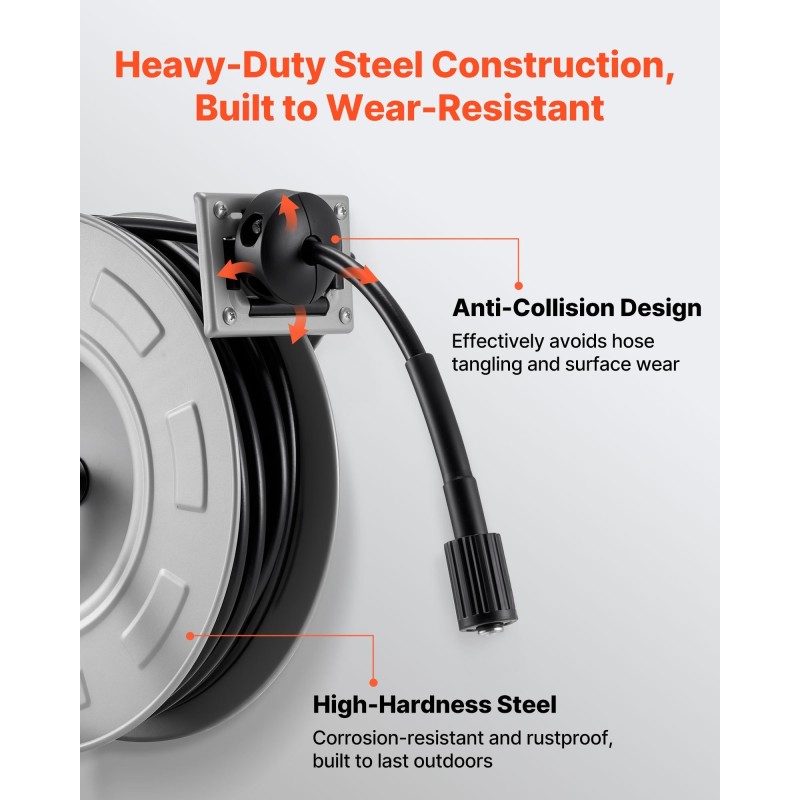 Teräksinen painepesurin letkukela 19,8 m 11,5 mm 3200 PSI