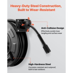 Painepesurin teräsletkukela 18,3 metriä 6,4 millimetriä automaattinen seinälle tai lattialle auton pesuun