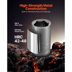 Hylsysarja 33-osainen 1/2-tuumainen 12,7 mm CR-V-seosteräs SAE ja metrinen