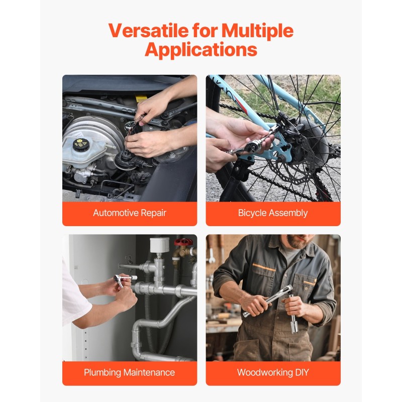 Hylsysarja 27-osainen 1/4-tuuma 6,35 mm CR-V-seosteräs auto- ja yleiskorjauksiin