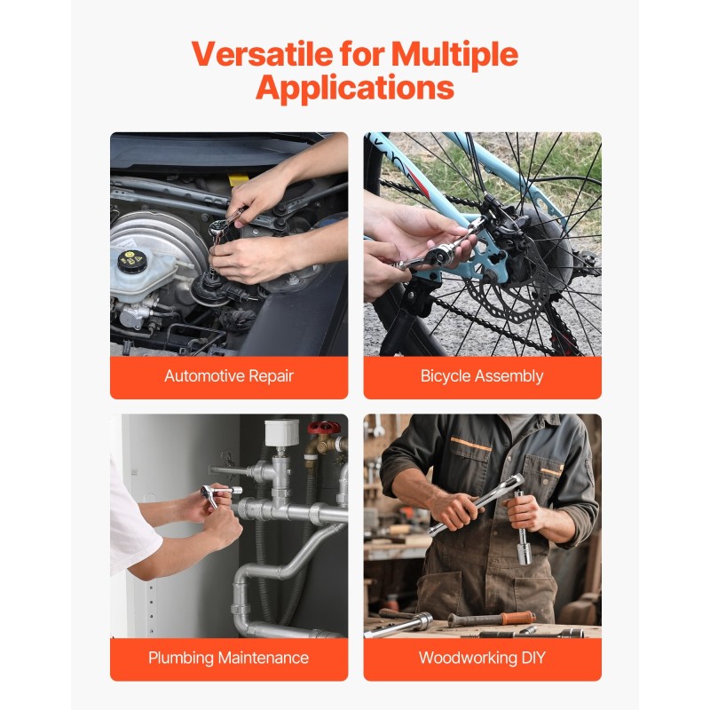 Hylsy- ja räikkäsarja 70 osaa 1/4 tuuma 6,4 mm CR-V-seosteräksestä