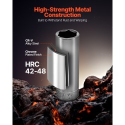 Hylsysarja 104 osaa CR-V-seosteräs kromipinnoite 3/8 tuuman vetokanta 6–24 mm