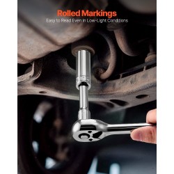 Hylsysarja 104 osaa CR-V-seosteräs kromipinnoite 3/8 tuuman vetokanta 6–24 mm