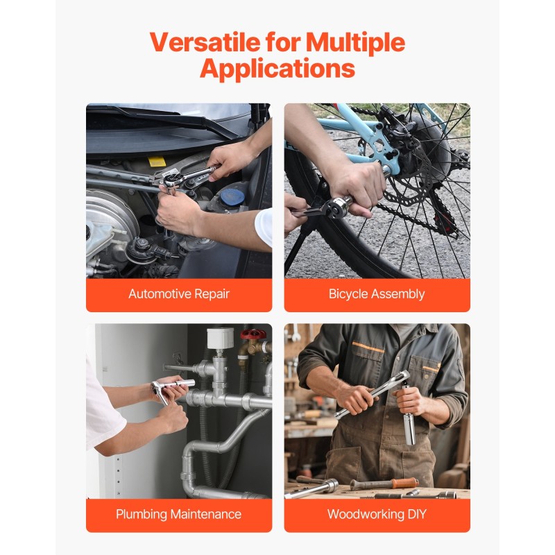 Hylsysarja 104 osaa CR-V-seosteräs kromipinnoite 3/8 tuuman vetokanta 6–24 mm