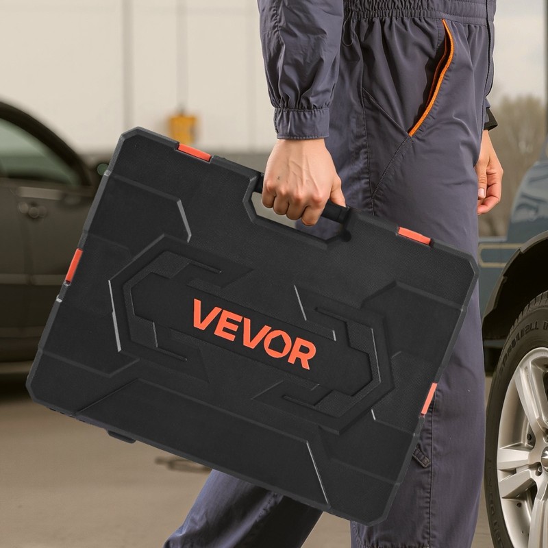 Hylsysarja 104 osaa CR-V-seosteräs kromipinnoite 3/8 tuuman vetokanta 6–24 mm