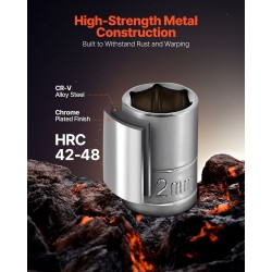 Hylsysarja CR-V-seosteräs 108 osaa 4–32 mm 6,4 ja 12,7 mm vetoon autohuoltoon