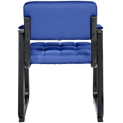 Canada-tuoli ylellinen pehmustettu keinonahkainen vierailutuoli mustalla metallirungolla