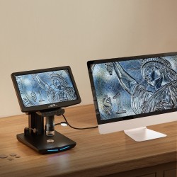 Digitaalinen mikroskooppi 10,1-tuumainen näyttö 10–1300-kertainen suurennus akulla