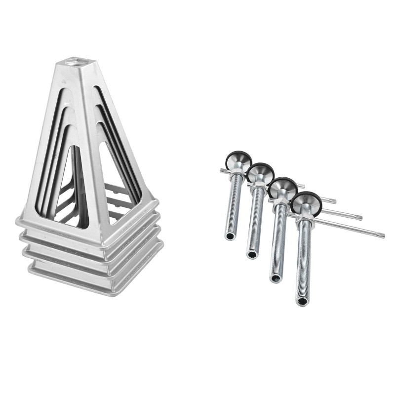 Tukijalat alumiinirunko 4 kpl matkailuautoille perävaunuille säädettävät 280–435 mm 2,72 t kantavuus