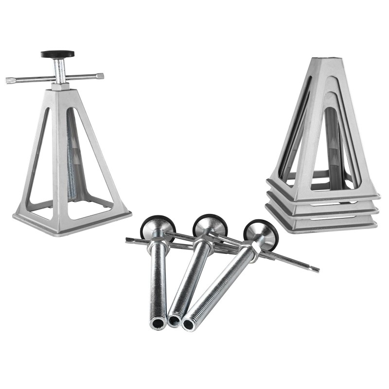 Tukijalat alumiinirunko 4 kpl matkailuautoille perävaunuille säädettävät 280–435 mm 2,72 t kantavuus