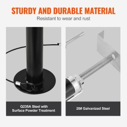 Teräksiset säädettävät liukuosan tukitelineet 2 kpl 2,27 tonnia 500–1230 mm korkeussäätö