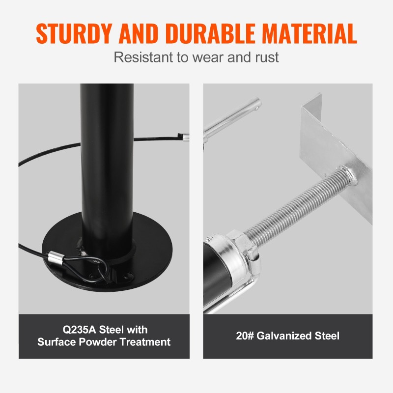 Teräksiset säädettävät liukuosan tukitelineet 2 kpl 2,27 tonnia 500–1230 mm korkeussäätö