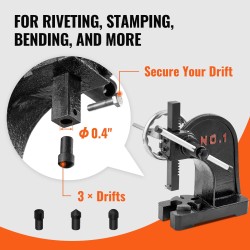 Pöytämallinen valurautainen käsiprässi 150 mm isku puristus ja muovaustöihin