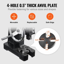 Pöytämallinen valurautainen käsiprässi 150 mm isku puristus ja muovaustöihin