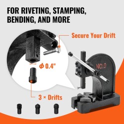 Pöytämallinen valurautapuristin 0,5 tonnia 119 mm työisku puristus ja muovaus