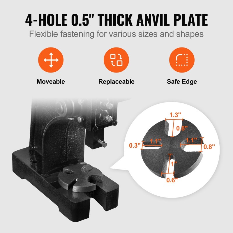 Pöytämallinen valurautapuristin 0,5 tonnia 119 mm työisku puristus ja muovaus
