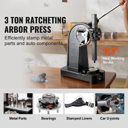 Pöytämallinen valurautainen puristin räikkämekanismilla 3 tonnia 310 mm