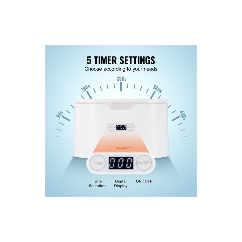 Ultraäänipesuri 625 ml kosketusohjauksella kompakti korujen silmälasien ja kellojen puhdistukseen