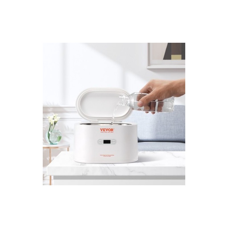 Ultraäänipesuri 625 ml kosketusohjauksella kompakti korujen silmälasien ja kellojen puhdistukseen