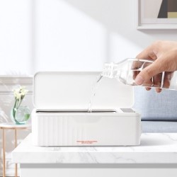 Ultraäänipuhdistin 470 ml kompakti 4 ajastintilaa mukana puhdistuskori koruille ja silmälaseille