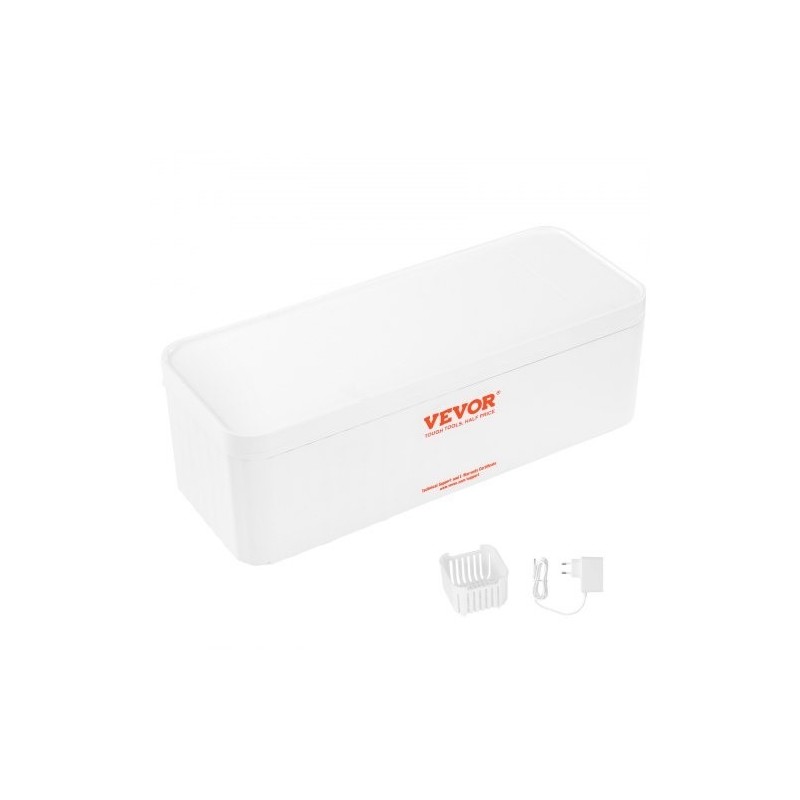 Ultraäänipuhdistin 470 ml kompakti 4 ajastintilaa mukana puhdistuskori koruille ja silmälaseille