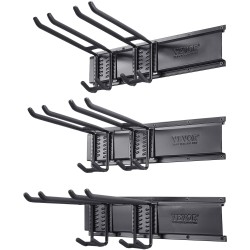 Seinäkiinnitteinen hiiliteräksinen työkaluteline 1222 mm 6 säädettävää koukkua 362,9 kg kantavuus