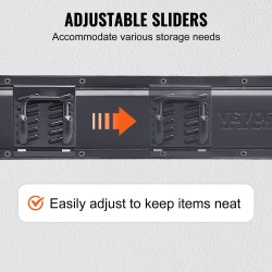 Seinäasennettava työkaluteline hiiliteräksestä neljä kiskoa ja kymmenen säädettävää koukkua puutarha ja autotallikäyttöön