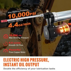 Akkukäyttöinen rasvaprässi 20V 2Ah 10000 PSI 990 mm letku 2 akkua