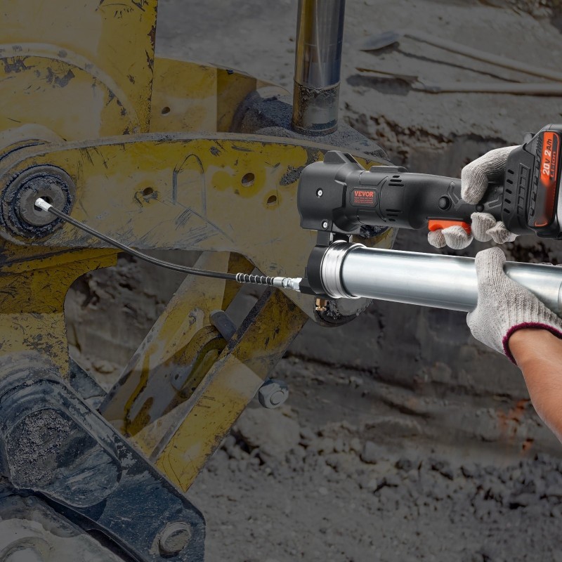 Akkukäyttöinen rasvaprässi 20V 2Ah 10000 PSI 990 mm letku 2 akkua