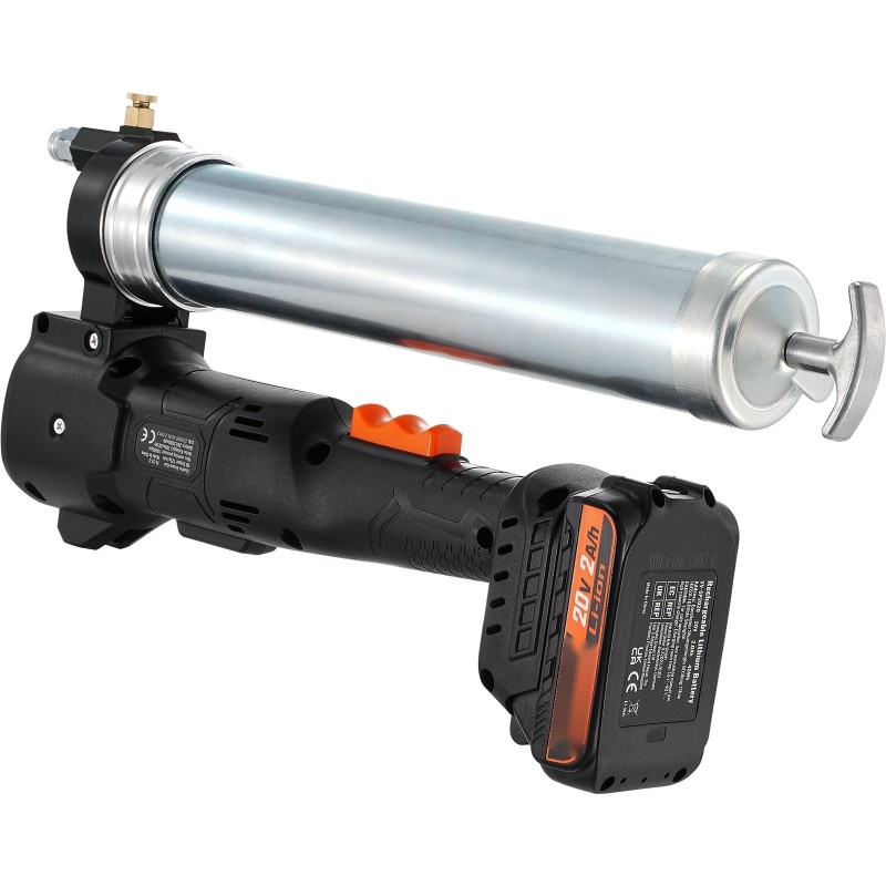 Akkukäyttöinen rasvaprässi 20V 2Ah 10000 PSI 990 mm letku 2 akkua