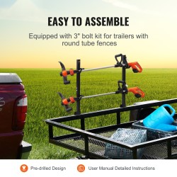 Ruohotrimmeriteline jauhemaalattu teräs 2 kpl pystysuora numerolukolla perävaunuun