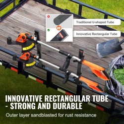 Ruohotrimmeriteline jauhemaalattu teräs 2 kpl pystysuora numerolukolla perävaunuun