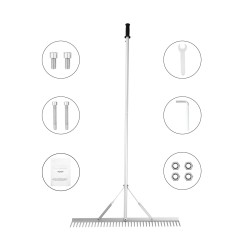 Maisemaharava alumiiniseoksesta 915 mm leveä haravapää 1915 mm varsi 37 piikkiä