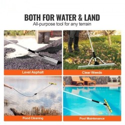 Maisemaharava alumiiniseos 915 mm harapää säädettävä 2600 mm varsi kelluke köysi