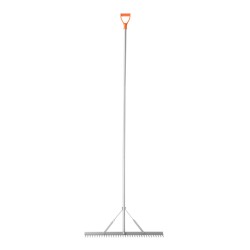 Maisemointiharava alumiinirunkoinen 914 mm leveä haravapää 3380 mm varsi 15,8 m köysi