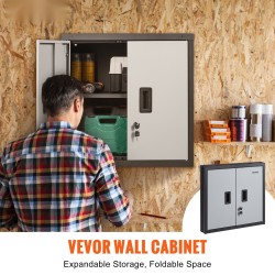 Taitettava seinäkaappi kylmävalssattu teräs 660 mm kantavuus 108,8 kg musta