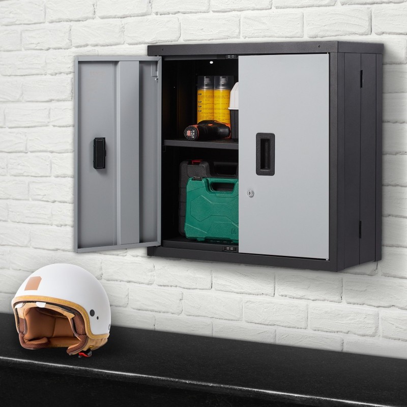 Taitettava seinäkaappi kylmävalssattu teräs 660 mm kantavuus 108,8 kg musta