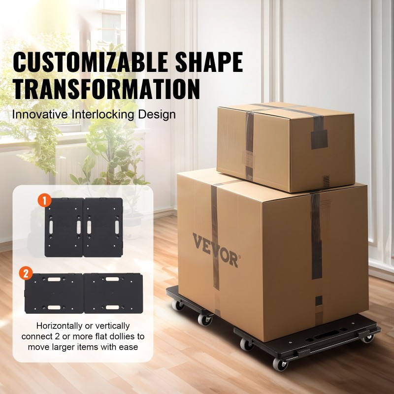 Kalustekärry muovinen lukittava 227 kg kantavuus yhtä kärryä kohti 2 kpl