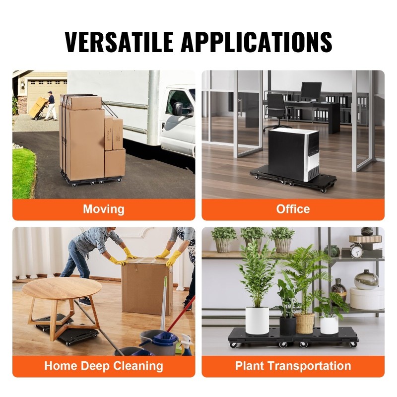 Kalustekärry muovinen lukittava 227 kg kantavuus yhtä kärryä kohti 2 kpl