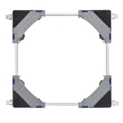 Säädettävä muovi ja teräsalusta pesukoneille ja jääkaapeille lukittavilla kääntöpyörillä 181 kilogramman kantavuus