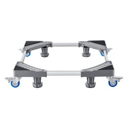 Säädettävä muovi ja teräsalusta pesukoneille ja jääkaapeille lukittavilla kääntöpyörillä 181 kilogramman kantavuus