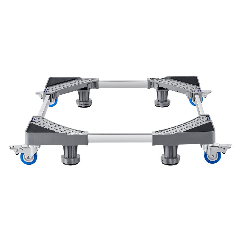 Säädettävä muovi ja teräsalusta pesukoneille ja jääkaapeille lukittavilla kääntöpyörillä 181 kilogramman kantavuus